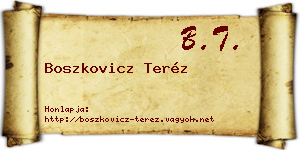 Boszkovicz Teréz névjegykártya